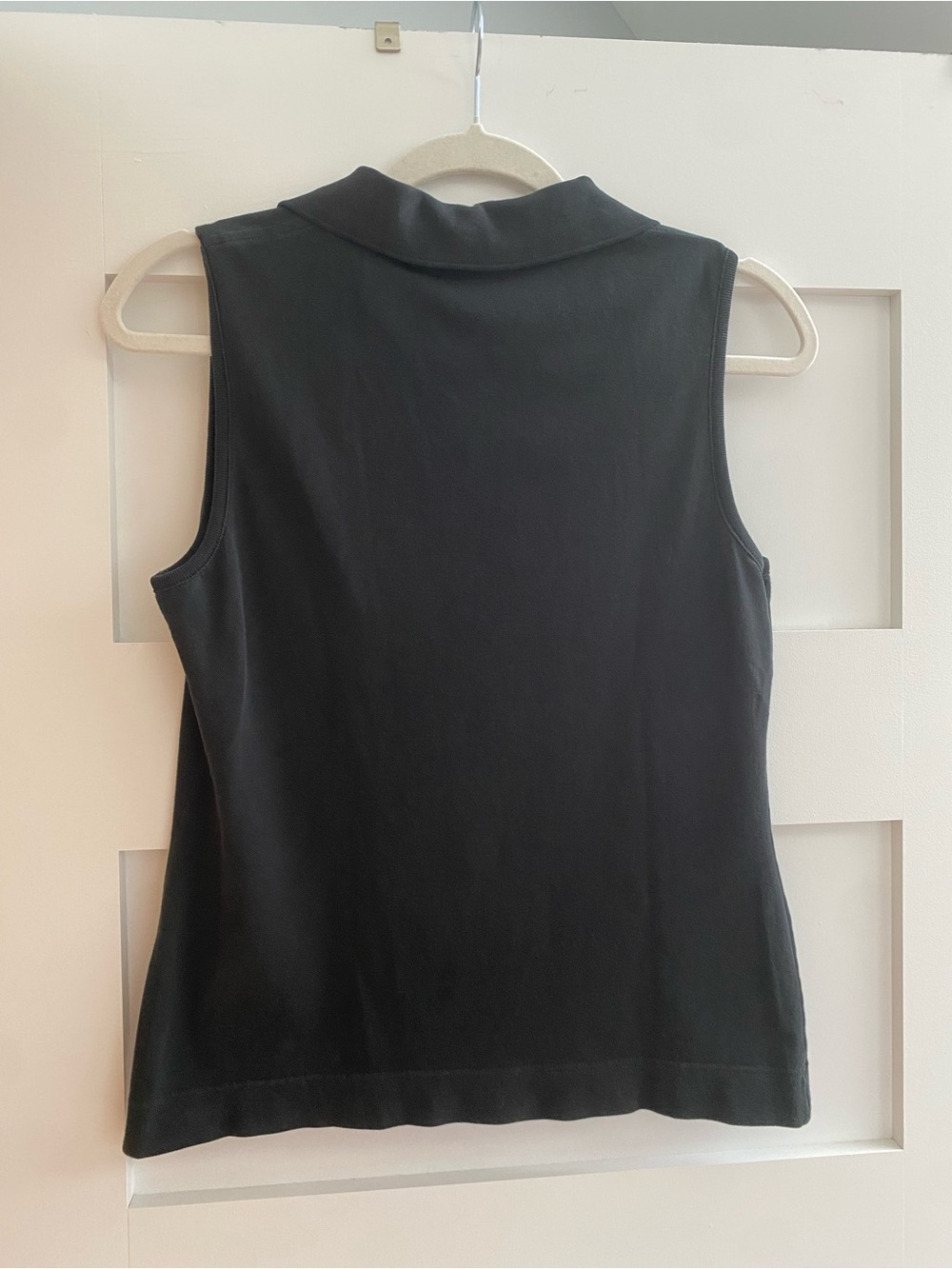 Lacoste Black Sleeveless Polo Tank with Green Crocodile Logo - Picture 3 of 7